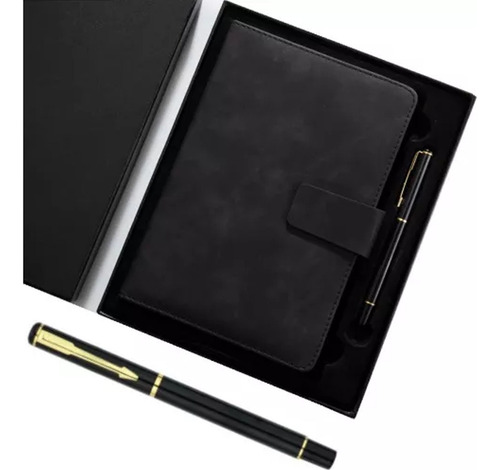 Cuero Pu Libreta De Pasta Dura Con Pluma Y Caja De Regalo