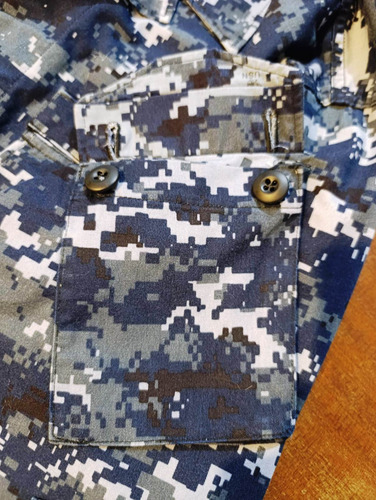 Chaqueta Militar Camuflada Bordada Us Navy Autentica (Usado)
