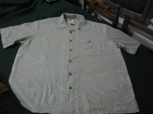 Camisa, Guayabera Hawaiana De Seda Banana Cabana Tal!a Xl