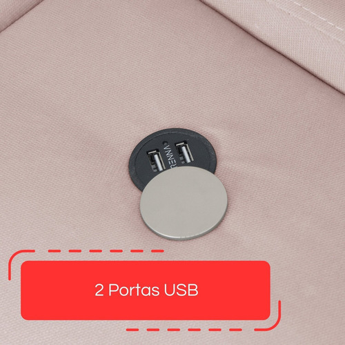 Sofá Retrátil Reclinável Com Usb 190cm Istambul Bhwt