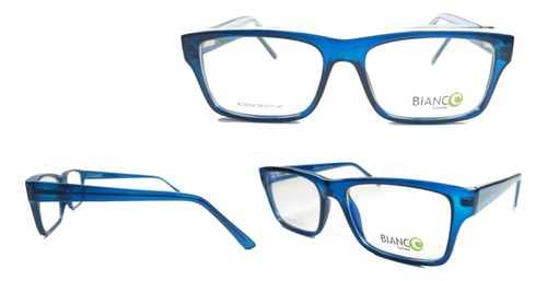 Lentes Montura Tr90 Azul Cuadradas