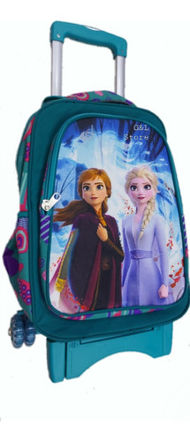 Morral Maleta Escolar Frozen Grande Con Llantas