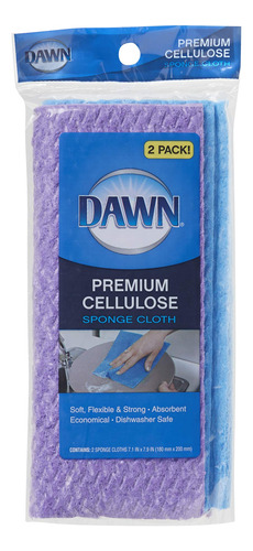Dawn 233672 - Pao De Esponja De Celulosa, 2 Piezas, Azul, Mo