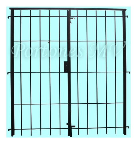 Imagen 2 de 2 de Puerta Reja Abrir Para 1,50 X 2,00 C/2 Pasadores Y Cerradura