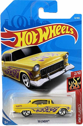 Hot Wheels 55 Chevy Amarillo Hw Flamas 2/10 | 2018