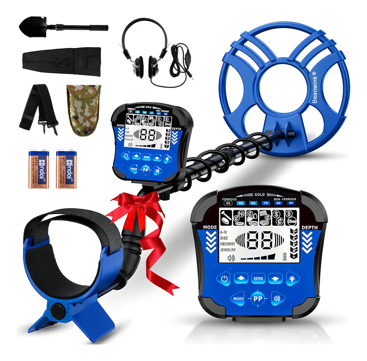 Detector de Metales BeaoWink Multifrecuencia con Pantalla LCD y Bobina de 12" Impermeable