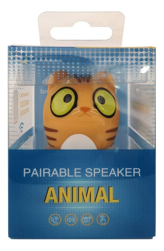 Bocina Mini Animalitos Bluetooth Control Remoto Para Selfies Color Gatito Tigrecito