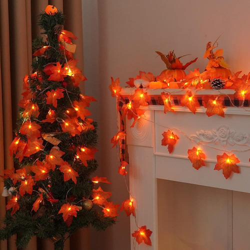 Nuevo 2 Piezas De Luces Navideñas For Decoración De Otoño
