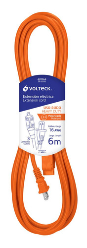 Extensión Eléctrica Uso Rudo 6 M Calibre 16 Volteck 48044