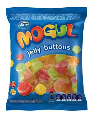 Imagen 1 de 5 de Gomitas Mogul Jelly Buttons 1 Kilo Sin Tacc - La Golosineria