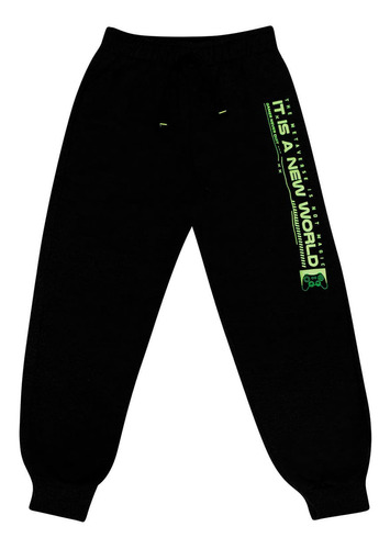 Calça De Moletom Infantil Rovitex New World Preto