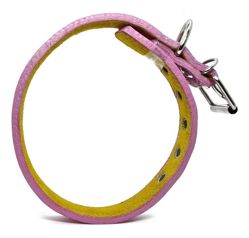 2 Collares Piel Para Perro 55 Cm Colores Uso Rudo | Talla #6 Color Rosa