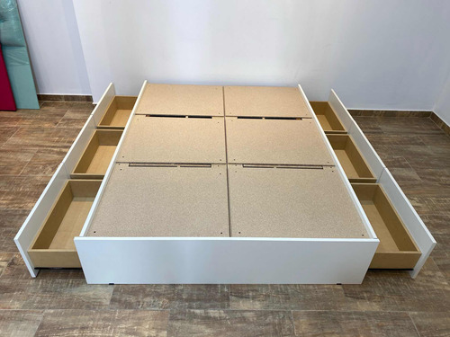 Cama Con Cajones Box . Base Somier Con Cajonera !!