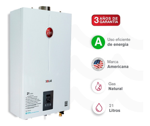 Calentador De Agua 21lt Gas Natural Tiro Forzado Dig Rheem