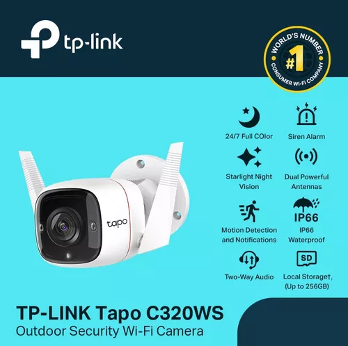 Camara Exterior Ip Wifi Tp-link Tapo C320ws Ip66 Ultra Definicion