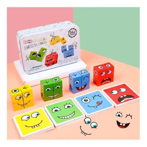 Juego Cambia Caras Memoria Patrones Para Niños Cubos