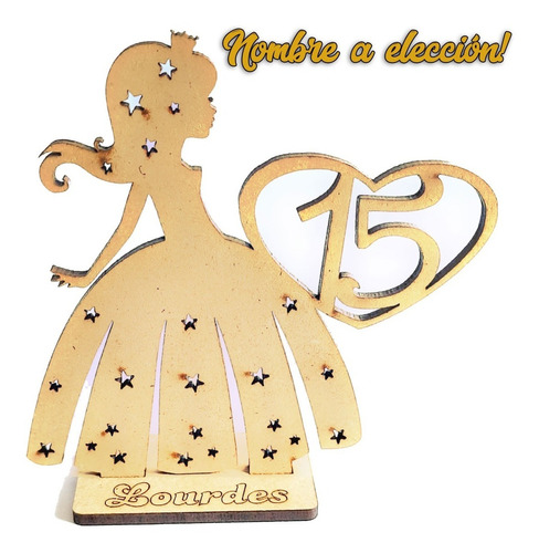 50 Souvenir Vestido Estrella 15 Años Niña C/ Nombre Oferta !