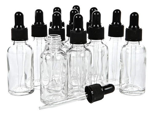 Botellas Cuentagotas De Vidrio De 12 Piezas Para Aceites Ese