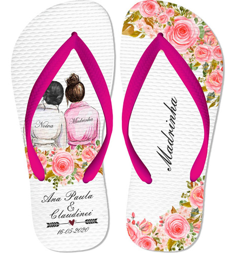 Imagem 1 de 7 de Chinelo Personalizado Barato Economico Pra Casamento 20 Par