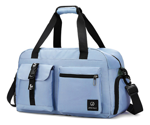 Bolsa Feminina Esportiva Academia Semi Impermeavel Espaçosa Cor Azul-claro