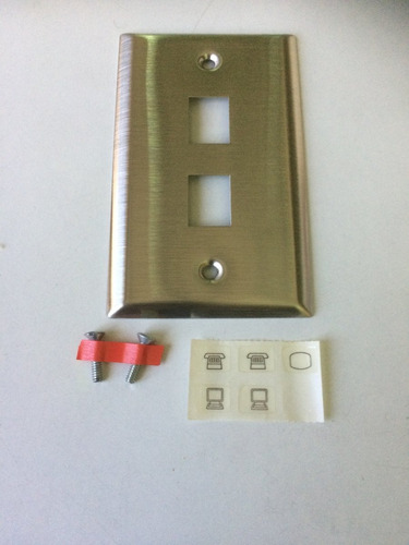 Amp Faceplate 2''x4''-metálico 2puertos Keystone/555384-2-00