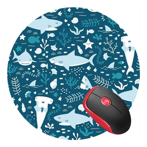 Pad De Ratón Fun Tiburón Lindo Océano De Pescado, Mousepad R