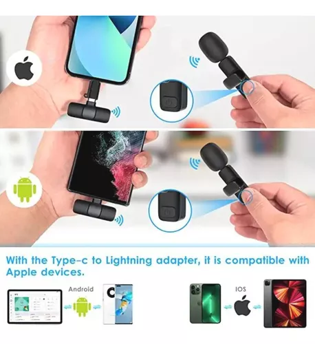 Microfono Inalambrico Corbatero Clip Para iPhone Android Color Android /iPhone