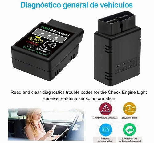 Imagen 9 de 10 de Escaner Automotriz Hh Obd2 Elm327 V1.5 Bluetooth 5.1