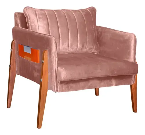 Poltrona Decorativa Milão Luxo Dora Bela Cor 0125 Rosa | Parcelamento ...