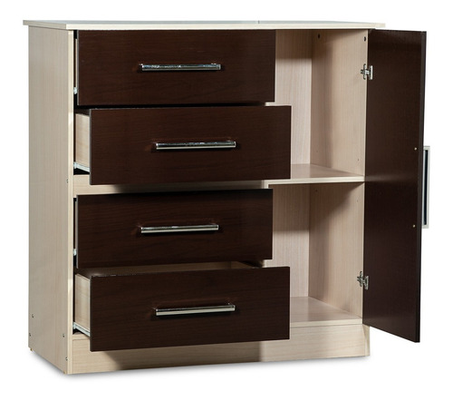 Juego De Dormitorio Bebes Niños Combo Comoda + Ropero Chocolate/maple