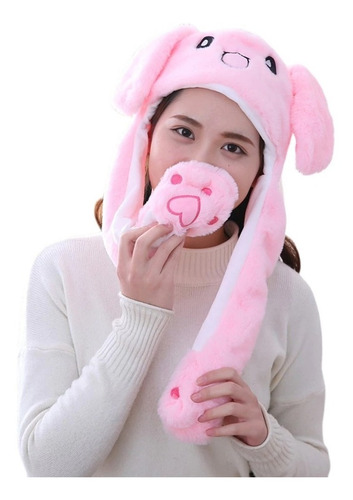 Imagen 7 de 7 de Gorro De Conejo, Con Orejas Moviles, Kpop Kawaii Toda Edad