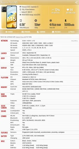 Xiaomi Poco M5 22071219cg 4gb 128gb Dual Sim Duos