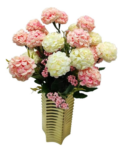 Hortênsias Pequena Artificial Buque Com 7 Flores