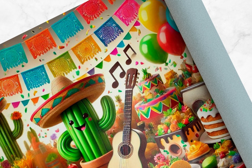Photocall Mexicano Backdrop Para Fiesta Temática 320x200
