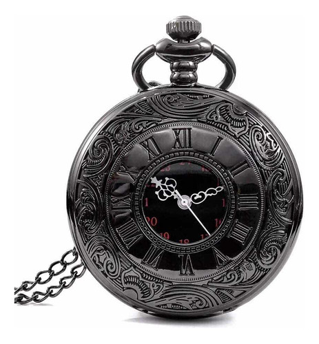 Reloj De Bolsillo Colgante Estilo Números Romanos Negro