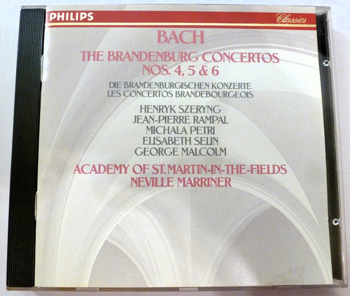 Cd Bach Conciertos Brandenburgo 4 A 6 N. Marriner (ff)