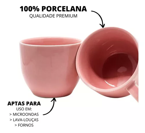 Jogo De Xícaras Café Chá Rosa Com Suporte Kit 4 Canecas Poá - Neo  Porcelanas - Xícaras de Café - Magazine Luiza