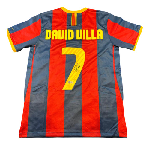 Camiseta Autografiada Por David Villa Con Coa Beckett