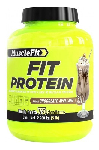 Proteina Musclefit Fit Protein 5lb 75 Servicios Sabor Café Caramelo