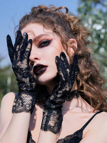Guantes De Encaje Para Mujer, Para Bodas, Fiestas De Té, Cos