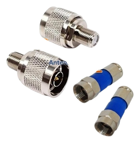 2x Conector Adaptador N Macho A F Hembra + Conector F X2