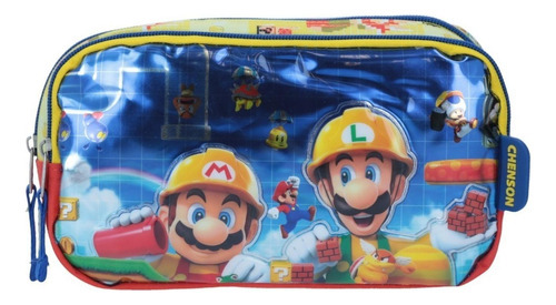 Lapicera Mario & Luigi Maker Amarilla Doble Compartimento Color Amarillo