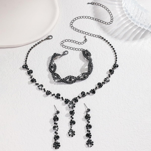 Sjx Collar De Novia Pulsera Pendientes Juego De Joyas