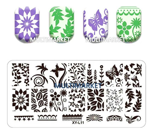 Placa Acrílica Stamping Nail Art Uñas Esculpidas O Naturales