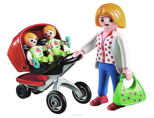 Playmobil City Life Mamá Con Carrito De Gemelos