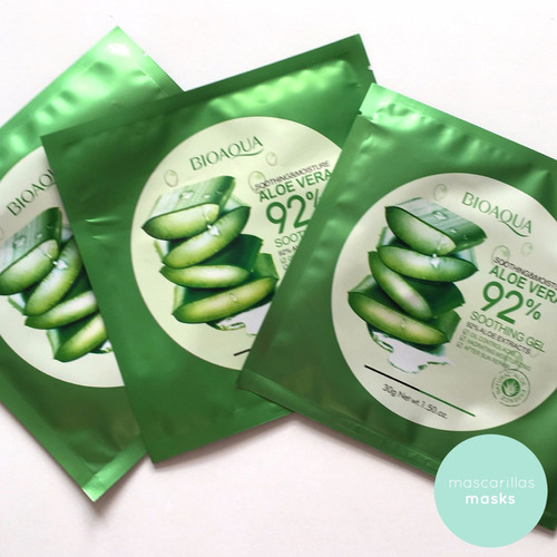 Pack 5 Un. Mascarilla De Aloe Vera Antimanchas Blanqueadora