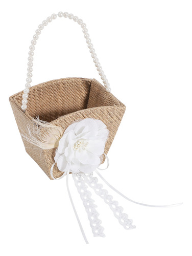 Flower Girl Basket Burlap Para Festa De Casamento Rústica Fl