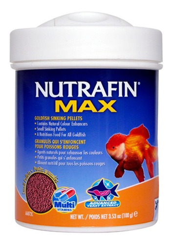 Nutrafin Max Goldfish Pellet 100g Alimento C/spirulina Peces