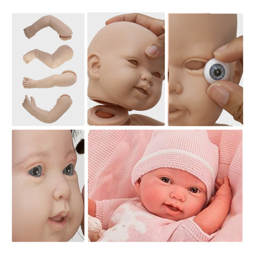 Kit Boneco Bebe Reborn Molde Luca + Torso Menino + Olhos