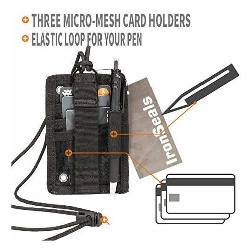 Soporte Ironseals Tactical Id Card Holder Hook & Loop Patch